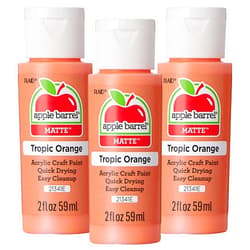 Apple Barrel Acrylic Paint, Tropic Orange (Pack of 3) 2 oz, 21341EA- (Pack of 3)