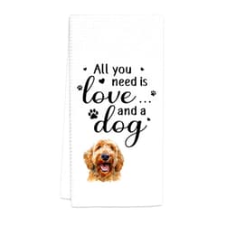 FIicy Goldendoodle Gifts Kitchen Towels, Goldendoodle Dog Owner Lover Gifts Dish Towels, All You Need is Love and Goldendoodle Decorative Hand Towels, Goldendoodle Kitchen Bathroom Decor(16x24 Inch)