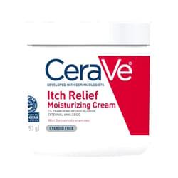 CeraVe Moisturizing Cream for Itch Relief | Anti Itch Cream with Pramoxine Hydrochloride | Relieves Itchy with Minor Skin Irritations, Sunburn Relief, Bug Bites | Fragrance Free | 16 Ounces