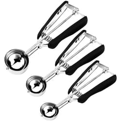 HOMURE H Cookie Scoop Set, Include 1 Tbsp/2 Tbsp/3 Tbsp, Cookie Scoops for Baking Set of 3, Cookie Dough Scoop, 18/8 Stainless Steel, Good Grip, Non-Slip, for Cookie Cupcake Muffin Ice Cream waffle