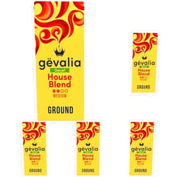 Gevalia Decaf House Blend Medium Roast Ground Coffee (12 oz Bag) (Pack of 5)