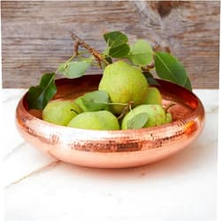 Cook Eat Serve Craft Wide Hand Hammered Copper Fruit Bowl