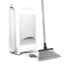 EYE-VAC EyeVac Pro Touchless Vacuum Automatic Dustpan - Ultra Fast & Powerful - Great for Sweeping Salon Pet Hair Food Dirt Kitchen, Corded Canister Vacuum, Bagless, Automatic Sensors, 1400 Watt (White)