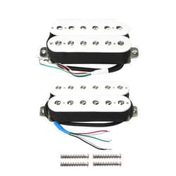 FLEOR Alnico 5 Guitar Pickup Double Coil Humbucker Pickups Neck and Bridge Set White