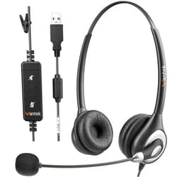 Wantek Corded USB Headset with Microphone Noise Cancelling & in-line Controls, Computer Headphones for Laptop PC Skype Zoom Webinar Classroom Home Office Business, Clear Chat, Ultra Comfort(UC602)