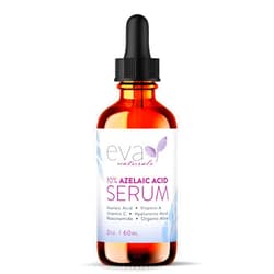 Eva Naturals Azelaic Acid 10% Facial Serum, 2 oz., Skin Brightening Hyaluronic Acid and Niacinamide, Redness Relief, Fade and Repair Dark Spots