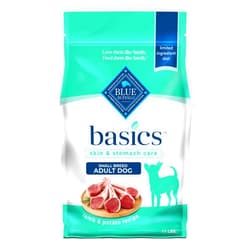 Blue Buffalo Basics Grain-Free Dry Dog Food for Small Breed Adult Dogs, Limited Ingredient Diet, Lamb Recipe, 11-lb. Bag