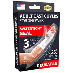 Mighty-X 100% Waterproof Cast Covers for Shower Arm - Tight Seal - 3pk Adult Reusable Cast Protectors - Half Arm Bag Sleeves