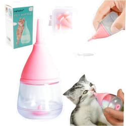 LogFaadCoi Kitten Bottles for Nursing,Puppy Bottles for Nursing Puppy Milk, Anti-Choking Puppy Feeder Design,with 3pcs Replaceable and Reusable Silicone Nipples for Feeding Newborn Pets (Pink, 40ml+3pcs)