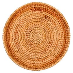 SHOWERORO Rattan Storage Basket Fruit Container Tabletop Fruits Basket Fruits Tray Wicker Tray Rattan Serving Tray Dining Table Decor Multi-function Fruit Plate Dinner Plate Stackable