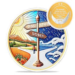 IELCJJ Original One Year Sobriety Coin - Reborn from Storm AA Coins - 1 Year AA Chips and Medallions - 1-10 Years NA AA Celebrate Recovery Addicts - Narcotics Alcoholics Anonymous Gifts for Men Women