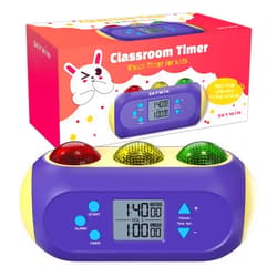 Skywin Visual Classroom Timer for Kids & Teachers w/Visual and Audible Alarms - Light Timer Green(GO) Orange(Alarm) Red(Stop) for Lessons Exam Quiz Break Time Tracking Kids Timer Visual Timer for Classroom