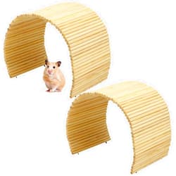 QWORK Hamster Climbing Ladder Wooden Suspension Bridge – 2 Pack Large 26.4