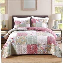 Secgo Queen Comforter Set for Bed - 100% Cotton Quilts Queen Size, Black Bedspreads (90 * 98 Inch) with 2 Pillow Shams, Patchwork Reversible Lightweight Bedding