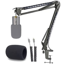 YOUSHARES Razer Seiren X Mic Stand with Pop Filter - Mic Boom Arm and Windscreen Foam Cover Compatible with Razer Seiren X Streaming Microphone by YOUSHARES