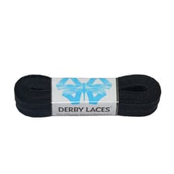 Derby Laces Solid Black - Flat, 10mm wide, for Boots, Skates, Roller Derby, and Hockey Skates