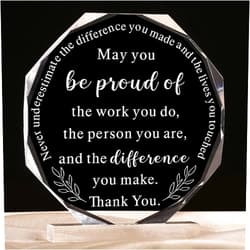 Yookeer May You Be Proud of The Work You Do Thanks Appreciation Anniversary Work Gifts for Employees Coworker Women Men Colleague(Octagon Style)