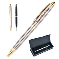 EDSG Personalized Pens Custom Pens Engraving Pen with Name Custom Pen Personalized Gifts for Men Women Birthday Christmas Gradutaion Thank You Gifts (Silver)