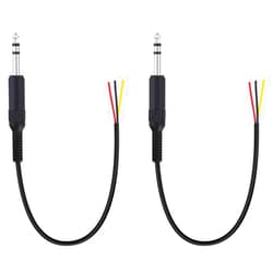 Fancasee 2 Pack Replacement 6.35mm Male Plug to Bare Wire Open End TRS 3 Pole Stereo 1/4