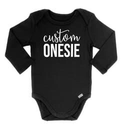 Kate & Meri Custom Long Sleeve Baby Onesie Bodysuit | Personalized Long Sleeve Baby Romper