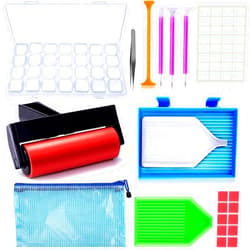 Suptikes 22 Pieces 5D Diamonds Painting Tools and Accessories Kits with Diamond Painting Roller and Diamond Embroidery Box for Adults or Kids