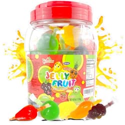 Apexy Jelly Fruit, Tiktok Candy Trend Items, Tik Tok Hit or Miss Challenge, Assorted Fruit Shaped Jelly, Strawberry, Mango, Apple, Pineapple, Grape. 46.9oz (1330g)