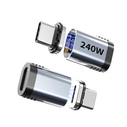 Tciogrxp 240W USB C Magnetic Adapter, (2 Pack 2 Plugs) Magnetic USB C Adapter Right Angle 24Pin, USB4 40Gbps 8K 60Hz for Thunderbolt 3/4, MacBook Pro/Air,Steam Deck, PS5