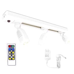 HONWELL Track Lighting LED Spotlights with 3 Rotatable Lights Heads, Under Cabinet Counter Lighting Plug in Accent Lights Remote Controlled Ceiling Track Lights for Wall Picture Artwork Display