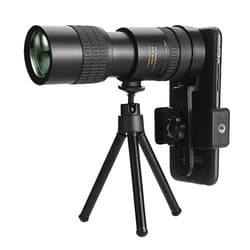 Marsrut Telescope 4K 10-300X40mm Telephoto Monocular, Super Zoom High Powered Waterproof Night Vision Handheld Skyscope Monoscope for Android iPhone, Stargazing Space Lover (Smartphone Holder&Tripod Included)