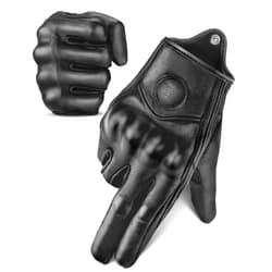 KEMIMOTO Motorcycle Gloves, Leather Motorcycle Riding Gloves for Men and Women, Touchscreen Motorbike Gloves for Motorcross Racing BMX MTB Cycling with Hard Knuckle