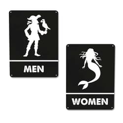 YSAUEGP Funny Mermaid Pirate Tin Sign - Retro Nautical Beach Theme Tin Sign Metal Wall Poster Vintage Tinplate Sign for Home Bar Garage Restroom Bathroom Man Cave Toilet Wall Decor - 8x12 Inch