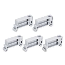 MECCANIXITY DIN Rail Mount Terminal Blocks End Stopper Screw Type Clamp Grey TBR-F Pack of 50