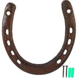ROYHOO Cast Iron Horseshoe，for Good Lucky, Durable Cast Iron Medium Horseshoe 5 Holes On Each Side for Wall Hung(Dark Brown)