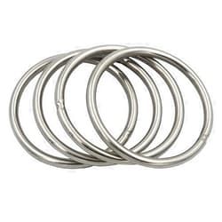 DGOL 5 packs 3-1/8 inch Strong Welded O Ring 304 Stainless Steel Round Ring Buckles, Wire Thickness 0.24 inch