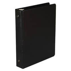 Samsill Economy 1 Inch Mini 3 Ring Binder, Made in The USA, Round Ring Binder, Non-Stick Customizable Cover, Black (‎12300)