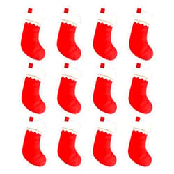 CCINEE 12pcs Red Felt Christmas Stockings 15