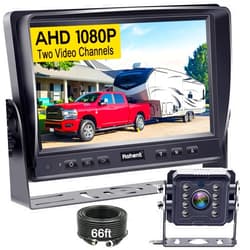 Rohent HD 1080P Wired RV Backup Camera System - with 170° Wide-Angle Lens, Night Vision, Waterproof IP69, Easy DIY Installation for RVs, Trucks, and Trailers by Rohent