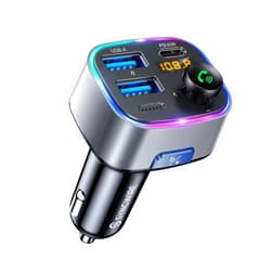 Syncwire Bluetooth 5.3 FM Transmitter Car Adapter 48W (PD 36W & 12W) [Light Switch] [Hi-Fi Deep Bass] [Fast Charge] Wireless Radio Music Adapter LED Display Hands-Free Calling Support USB Drive