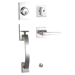 NEWBANG Front Door Entry Handle and Deadbolt Lock Set - Satin Nickel Finish,MDHST2017SN-BR