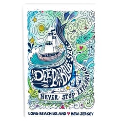 Lantern Press 12x18 Inch Metal Sign, Long Beach Island, New Jersey, Watercolor Whale, Deep Blue Sea