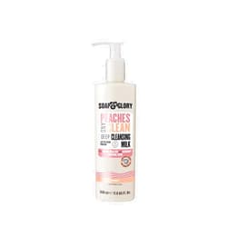 Soap & Glory Peaches & Clean Cleansing Milk - Gentle Face Cleanser + Makeup Remover with Jojoba Oil and Peach & Ginseng Extracts - Hydrating Face Wash for Women for Soft, Radiant Skin (11.8 oz)