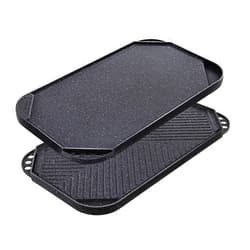 SENSARTE Nonstick Griddle Grill Pan, Pro-Grid Reversible Grill & Griddle Pan, Two Burner Cast Aluminum Griddle, Portable for Indoor Stovetop or Outdoor Camping BBQ, 19.5
