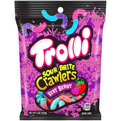 Trolli Sour Brite Crawlers Gummy Candy, Very Berry, 5 Ounce Bag ( Pack Of 12 )