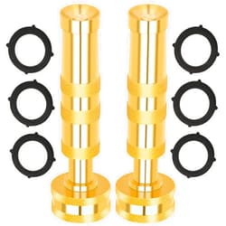 AUTOMAN Brass Hose Nozzle – High Pressure Jet Nozzles 2 Pack, Heavy Duty Sprayer for Garden Hoses, Adjustable Spray Gun, Solid Twist Water Hose Nozzle for Patio, Lawn, Car Wash, Extra 6 Rubber Washers