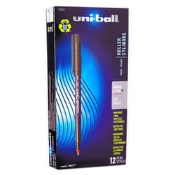 uni-ball 60042 Onyx Roller Ball Stick Dye-Based Pen Red Ink Micro Dozen