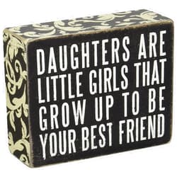 Primitives by Kathy 21515 Floral-Trimmed Box Sign, 5 x 4-Inches, Daughters are