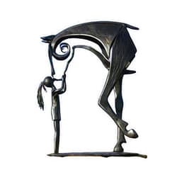 HIGGEL Metal Horse Sculpture Office Desktop Gift Modern Antique Metal Crafts Home Decoration (Kiss Horse)