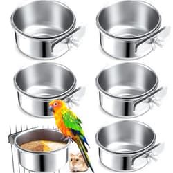 BCHARYA 3 Pcs Bird Food Bowl with Clamp, Durable Bird Bowls for Cage, Bird Water Bowl for Bird Parrot Conure Budgies Parakeet Small Animal