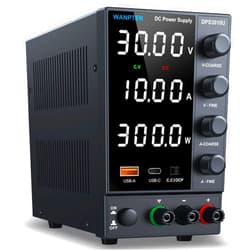 WANPTEK POWER DC Power Supply Variable 0-30V 0-10A, Adjustable Switching Regulated Bench Power Supplies with Encoder Coarse & Fine Knob, 3.6A USB & Type-C Quick-Charge, OCP Overcurrent Protection