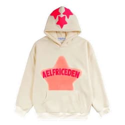 Aelfric Eden Womens Graphic Hoodies Pink Star Print Hoodie Unisex Oversized Hoodies Long Sleeve Pocket Pullover